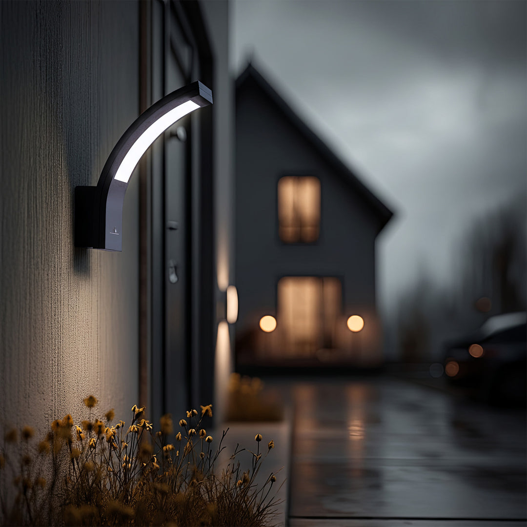Maclean LED-fasadlampa, 800 lm, 10 W, ljusfärg naturvit (4000 K), färg grå, MCE343 GR, 2 st