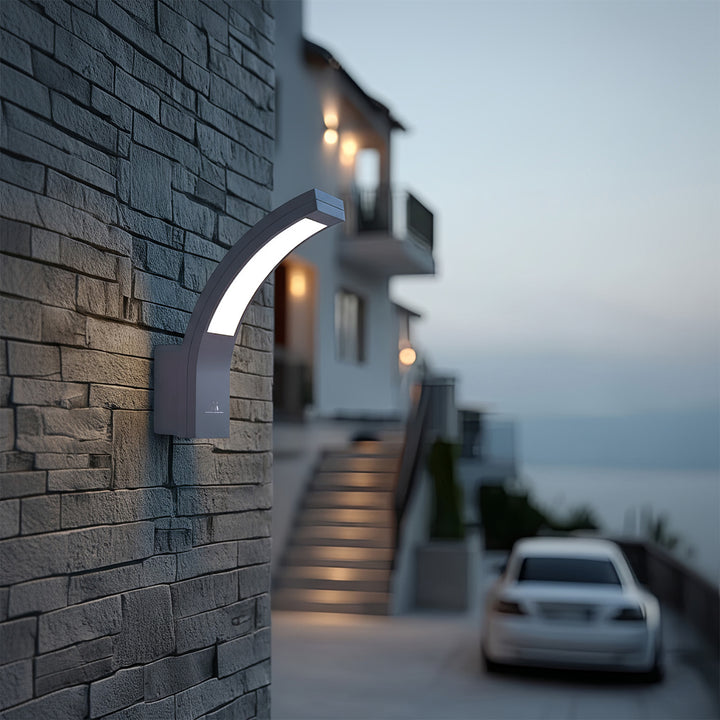Maclean LED-fasadlampa, 800 lm, 10 W, ljusfärg naturvit (4000 K), färg grå, MCE343 GR, 2 st
