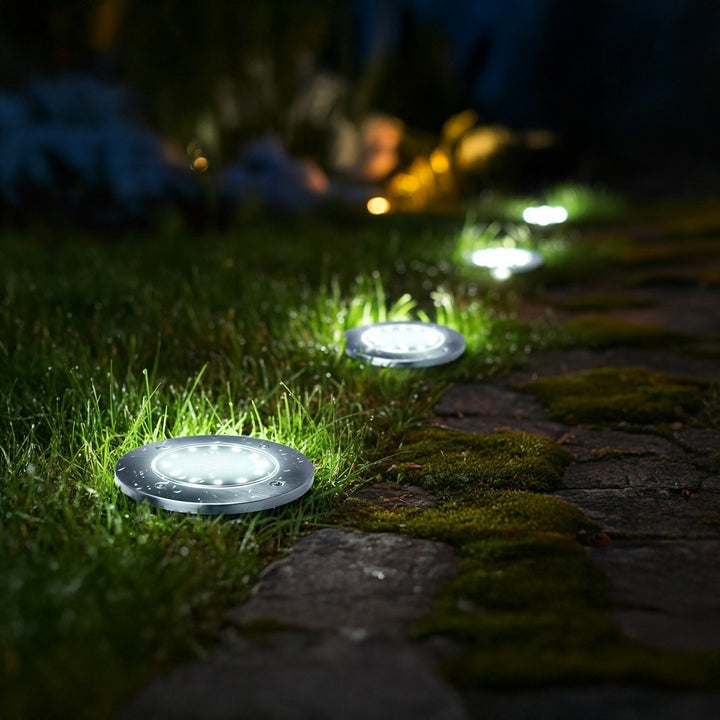 Maclean IP44 solcellsdriven LED-trädgårdslampa, 12 SMD-lysdioder, 4000 K, Ni-MH 600 mAh, 0,7 W, MCE318, 4 st