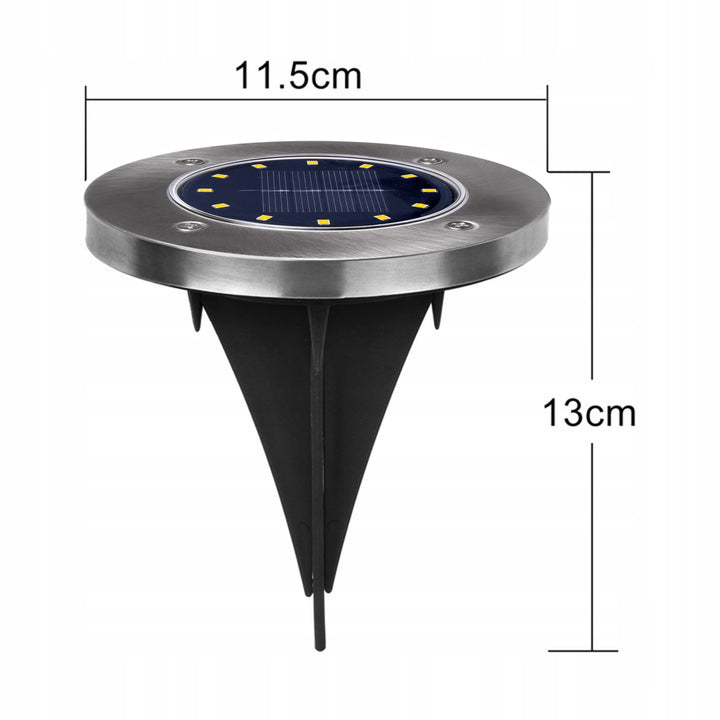 Maclean IP44 solcellsdriven LED-trädgårdslampa, 12 SMD-lysdioder, 4000 K, Ni-MH 600 mAh, 0,7 W, MCE318, 4 st