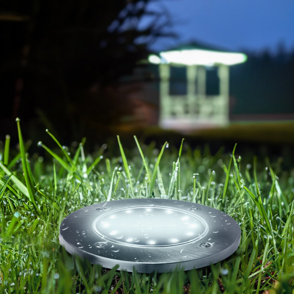 Maclean IP44 solcellsdriven LED-trädgårdslampa, 12 SMD-lysdioder, 4000 K, Ni-MH 600 mAh, 0,7 W, MCE318, 4 st
