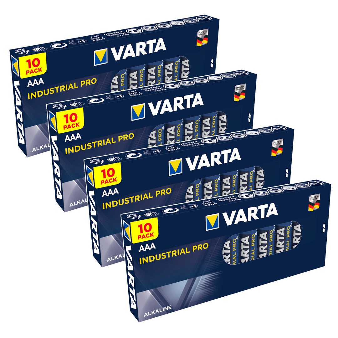 40x R-03 LR03 AAA alkaliskt batteri Varta Industrial 4003