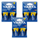 6 st R-20 R20 D 1,5 V alkaliska Longlife Power-batterier från Varta