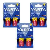 6 st R-14 R14 C 1,5 V alkaliska batterier Varta Longlife Max Power