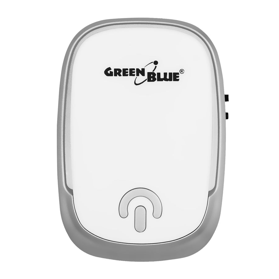 GreenBlue trådlös dörrklocka, 38 melodier, 90 dB, vit, räckvidd upp till 200 m, GB404 W