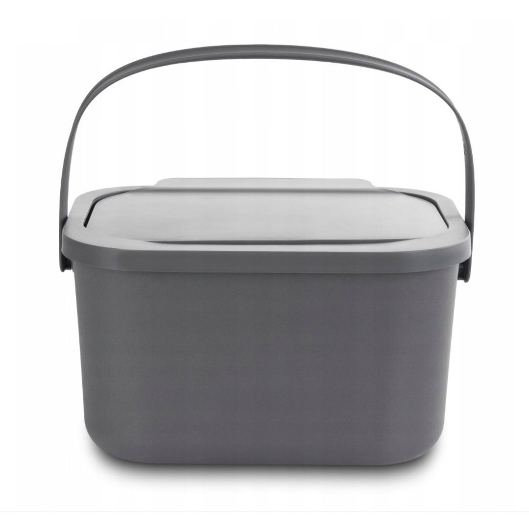 Behållare för bioavfall, volym 4,5 liter, grå, Mini Bini + 5 st. Practic-kolfilter