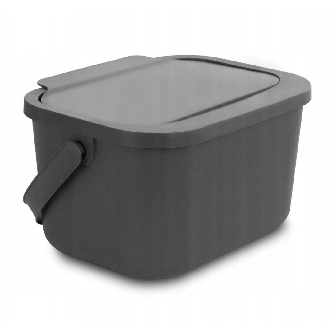Behållare för bioavfall, volym 4,5 liter, grå, Mini Bini + 5 st. Practic-kolfilter