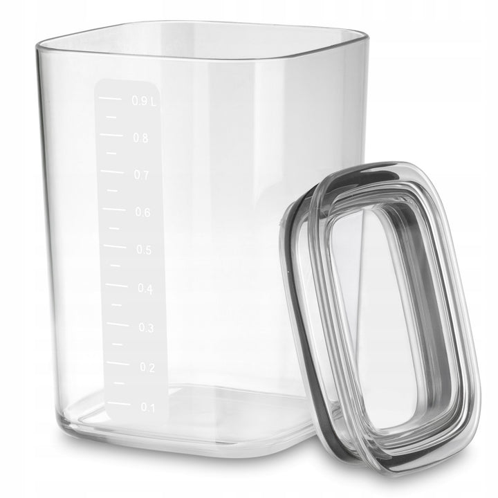 Practic-förvaringsburkar för lösa livsmedel, volym 0,6 l, 0,9 l, 1,5 l, lock med tätning,