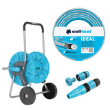 Slangvagn Cellfast Aluplus 1/2" 60 m + trädgårdsslang Cellfast IDEAL 1/2" 20 m + set med rak sprinkler Cellfast Basic 1/2"