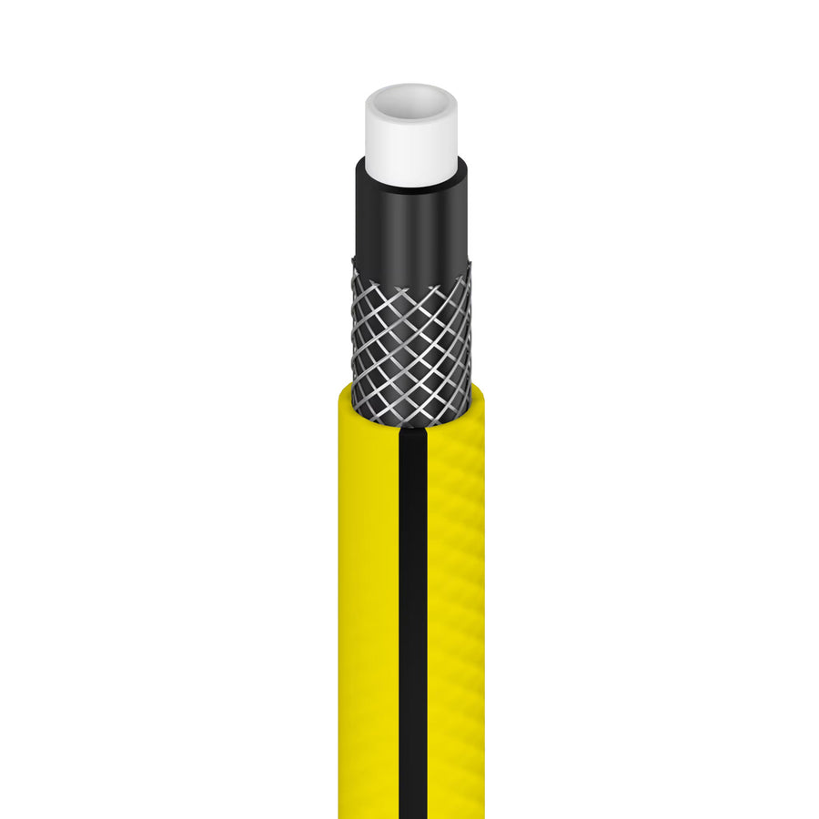 Cellfast 4YELLOW trädgårdsslang 1/2" 30 m + Cellfast slanghållare i grått + set med Cellfast Basic rak sprinkler 1/2"