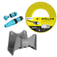 Cellfast 4YELLOW trädgårdsslang 1/2" 30 m + Cellfast slanghållare i grått + set med Cellfast Basic rak sprinkler 1/2"