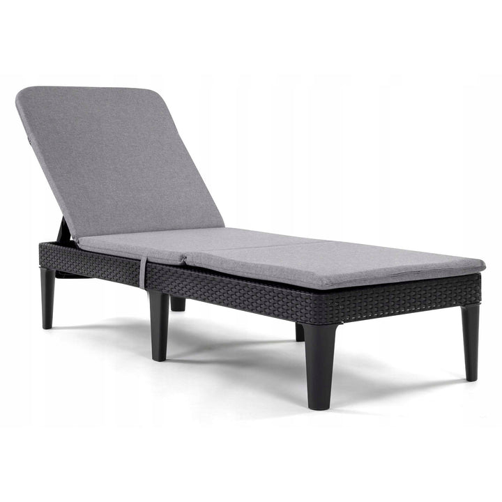 Kudde till solstol Jaipur, grå, tyg S-550, storlek 190x60 cm, två fästsystem, vattentät, kan tvättas i sin helhet, Jaipur Melange S-03