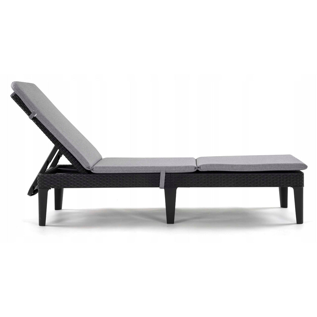 Kudde till solstol Jaipur, grå, tyg S-550, storlek 190x60 cm, två fästsystem, vattentät, kan tvättas i sin helhet, Jaipur Melange S-03