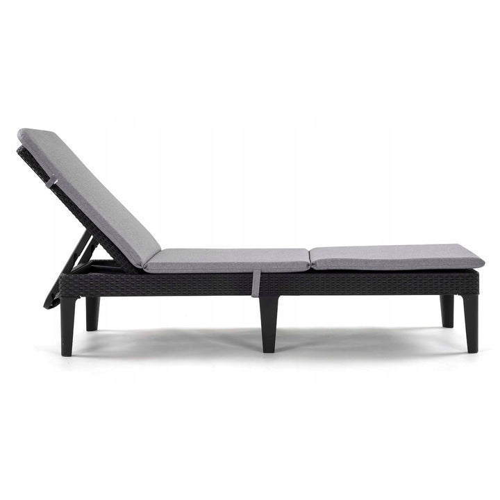 Kudde till solstol Jaipur, grå, tyg S-550, storlek 190x60 cm, två fästsystem, vattentät, kan tvättas i sin helhet, Jaipur Melange S-03