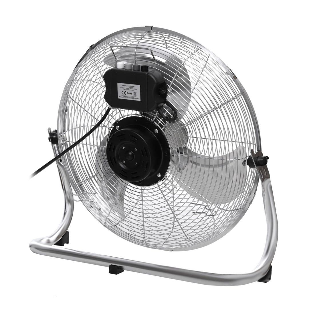 Golvfläkt från HanksAir, effekt 80 W, 3 hastighetslägen, tillverkad av förkromat stål, diameter 40 cm, slanglängd 1,5 m, W021