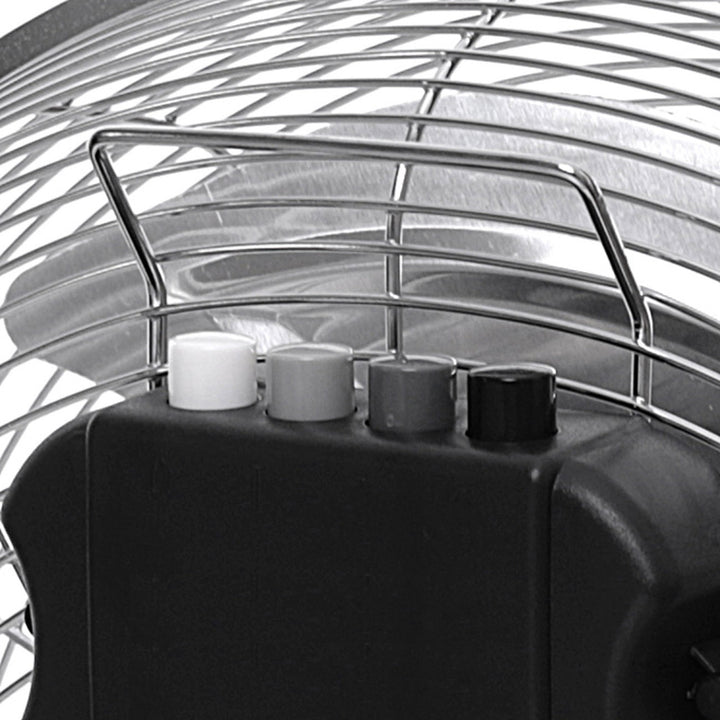 Golvfläkt från HanksAir, effekt 80 W, 3 hastighetslägen, tillverkad av förkromat stål, diameter 40 cm, slanglängd 1,5 m, W021