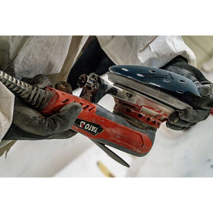 Yato excenterslipmaskin, 150 mm, effekt 350 W, varvtal 4 000–10 000 varv/min, sladdlängd 3 m, möjlighet att ansluta dammsugare, YT-82206
