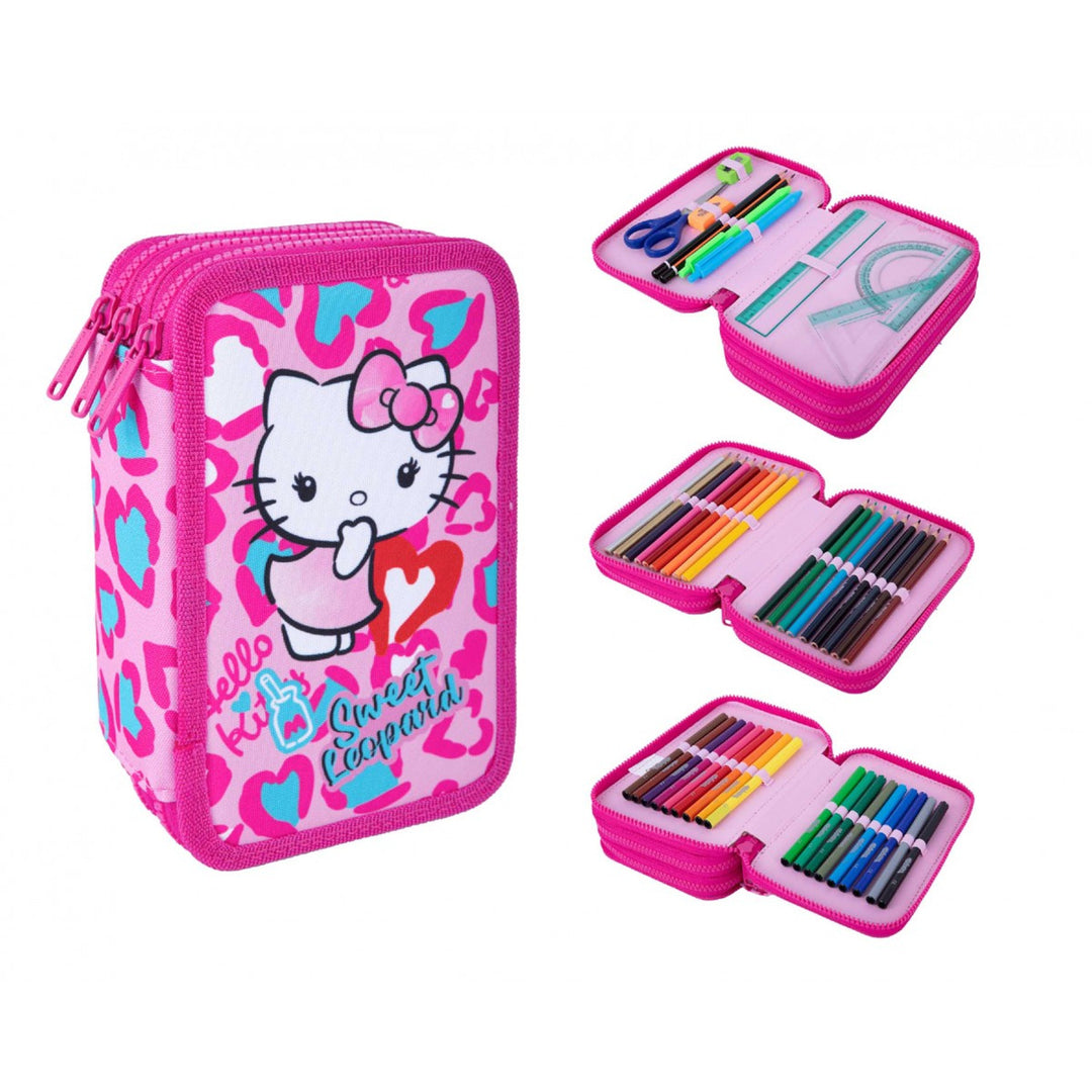 Hello Kitty Coolpack-skolset, ryggsäcken Jerry med 3 fack (15"), pennfodralet Jumper 3 med tillbehör samt en sportväska för skor
