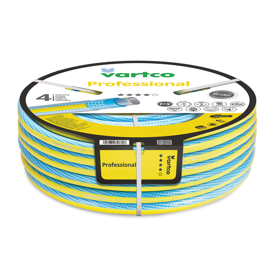 Vartco Professional trädgårdsslang 1" 50 m, 4-lagers, TFS-system