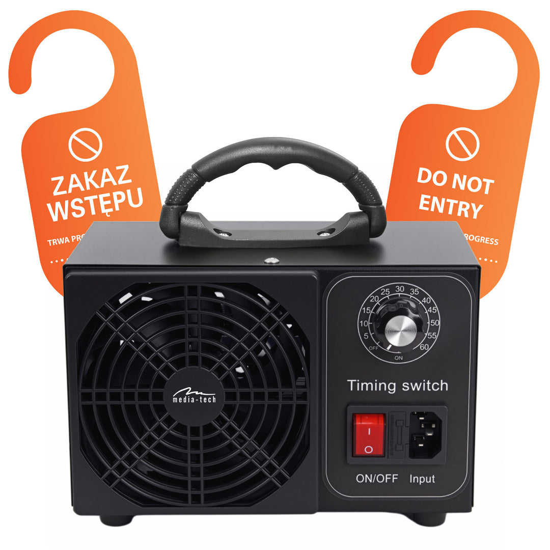 Professionell ozongenerator för desinfektion och luftrening, Mediatech, Ozonproduktion: 60 000 mg/h, TIMER, Effekt: 140 W, metallhölje