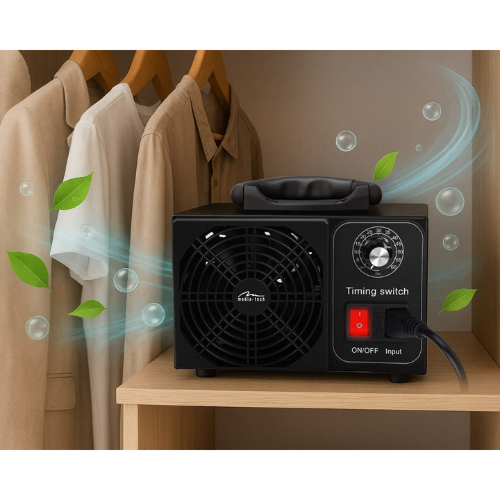 Professionell ozongenerator för desinfektion och luftrening, Mediatech, Ozonproduktion: 60 000 mg/h, TIMER, Effekt: 140 W, metallhölje