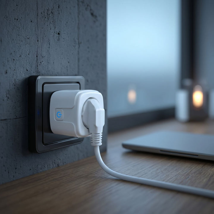 GreenBlue WiFi-styrd eluttag, Android/iOS/Alexa/Google Home, timer, effektmätare, max 16 A/3 840 W, GB735 W, 2 st