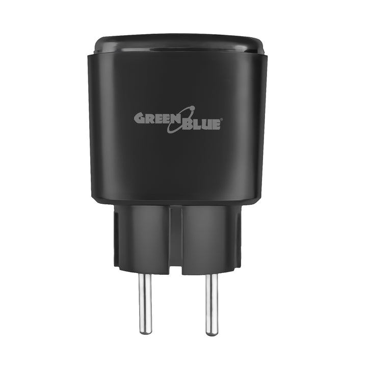 GreenBlue WiFi-styrd eluttag, Android/iOS/Alexa/Google Home, timer, effektmätare, max 16 A/3840 W, GB735 B, 2 st