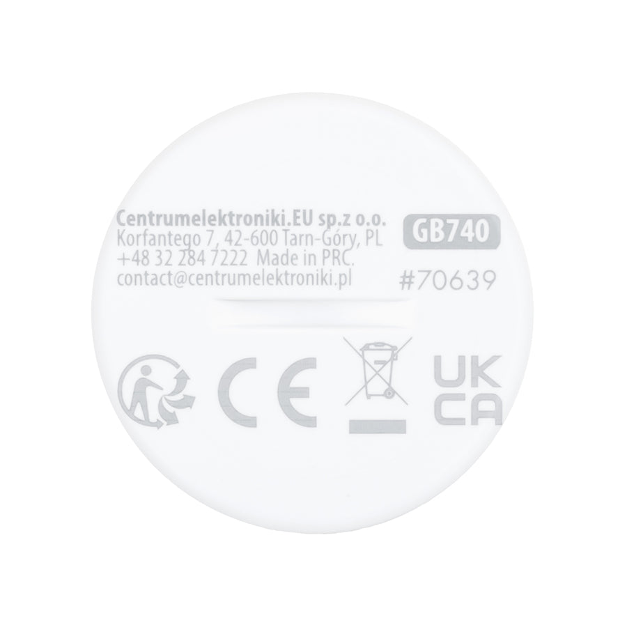 Trådlös rörelsesensor Zigbee Tuya GreenBlue, Android/iOS, CR2450 DC 3,0 V, detekteringsvinkel 120° / upp till 8 m, GB740, 2 stycken