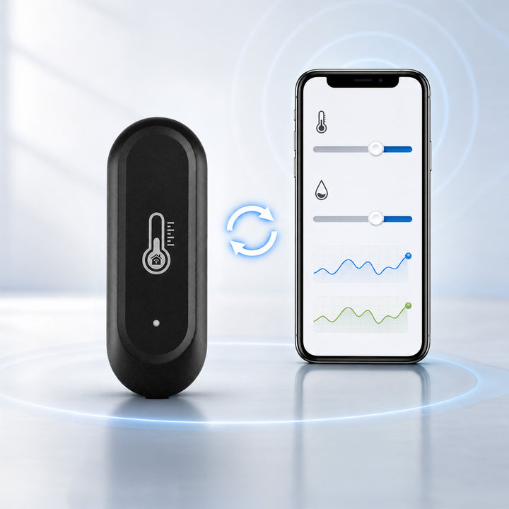 GreenBlue WiFi-sensor för temperatur och luftfuktighet för utomhusbruk, Android/iOS, 3,0 V DC, LR03x2, IP65, GB741, 2 stycken