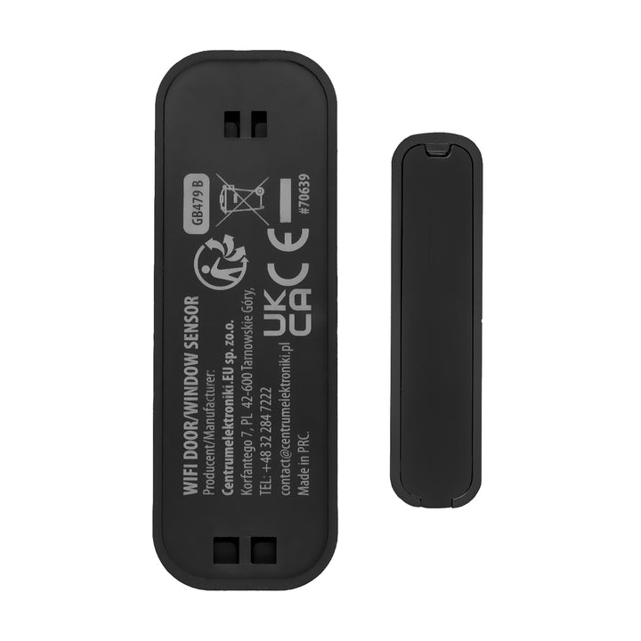Trådlös kontaktor/öppningssensor via WiFi från GreenBlue, Android/iOS, för dörrar/fönster, 3,0 V DC, LR03x2, GB479 B, 2 set