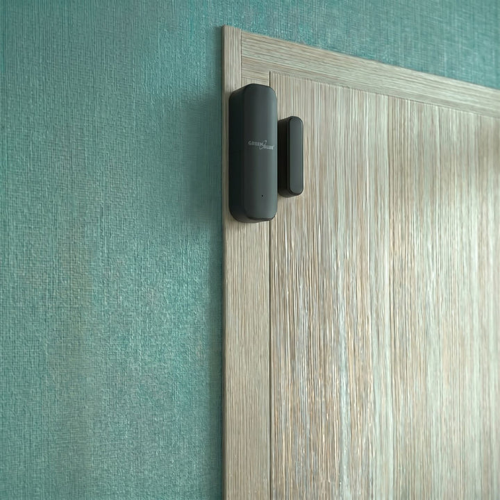 Trådlös kontaktor/öppningssensor via WiFi från GreenBlue, Android/iOS, för dörrar/fönster, 3,0 V DC, LR03x2, GB479 B, 2 set