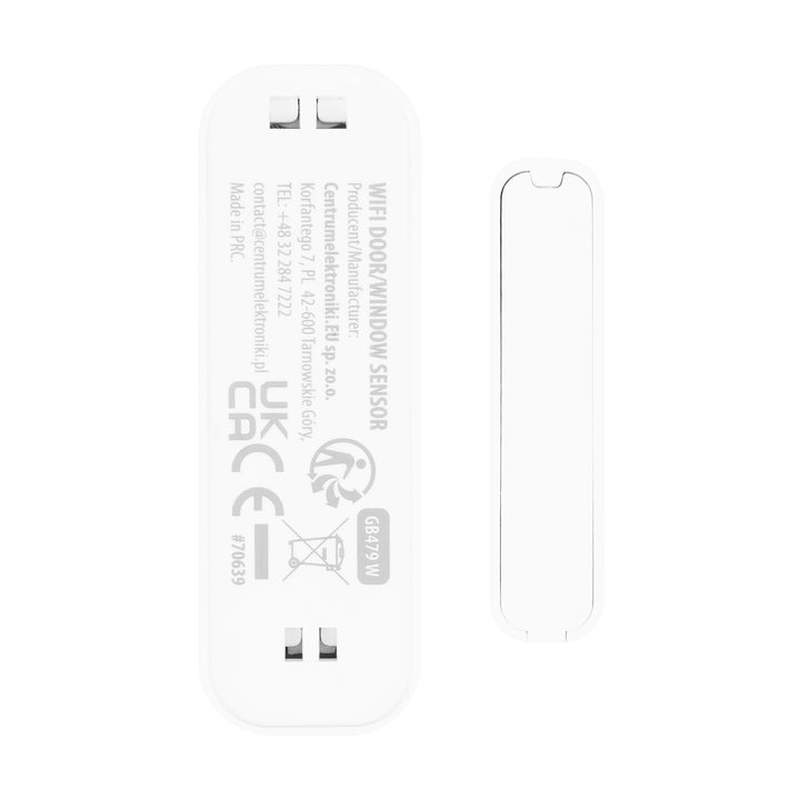 Trådlös kontaktor/öppningssensor med WiFi från GreenBlue, Android/iOS, för dörrar/fönster, 3,0 V DC, LR03x2, GB479 W, 2 set