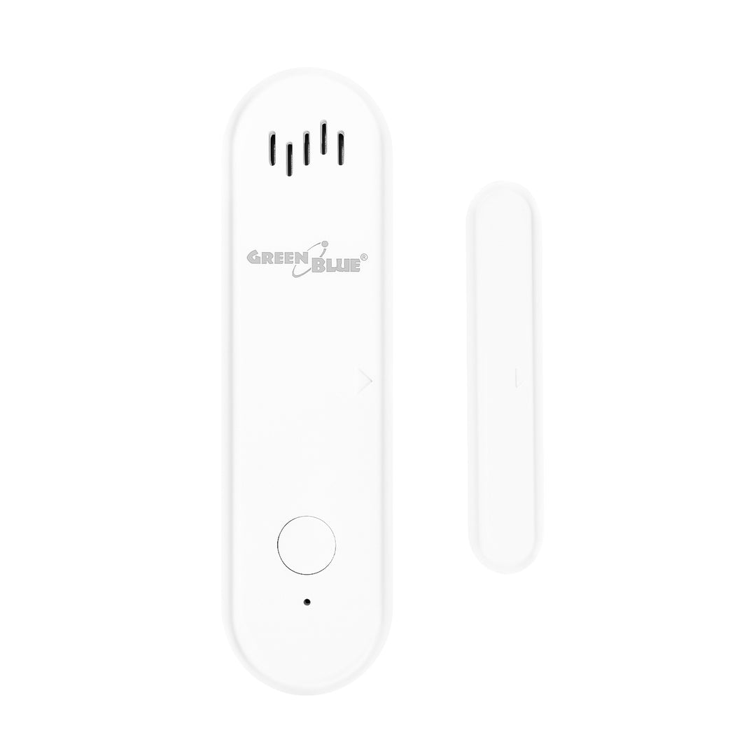 Trådlös kontaktor/öppningssensor via WiFi från GreenBlue, Android/iOS, för dörrar/fönster, 3,0 V DC, LR03x2, med larm, GB478, 2 set