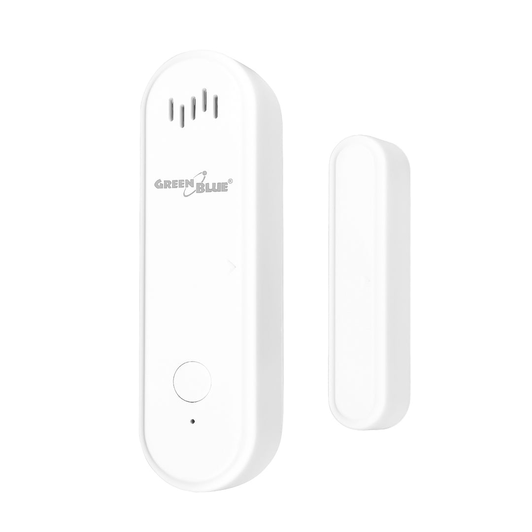 Trådlös kontaktor/öppningssensor via WiFi från GreenBlue, Android/iOS, för dörrar/fönster, 3,0 V DC, LR03x2, med larm, GB478, 2 set