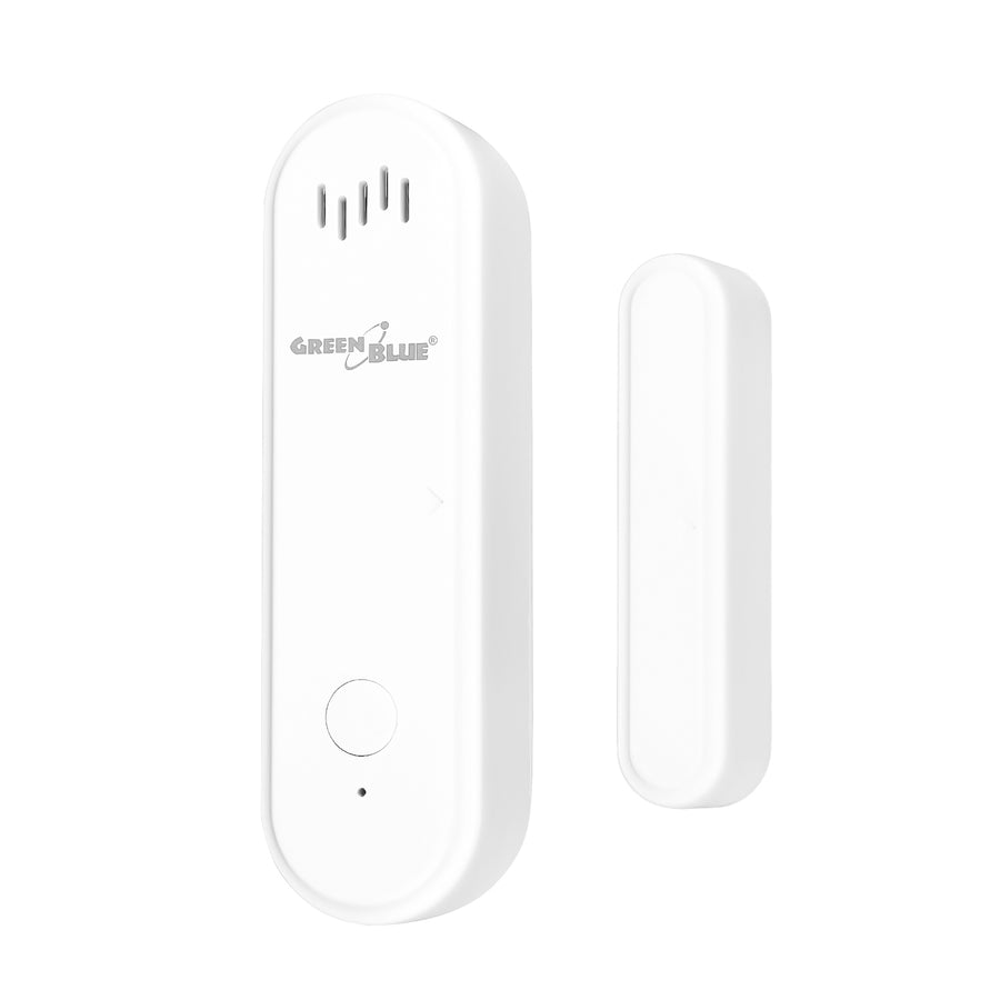 Trådlös kontaktor/öppningssensor via WiFi från GreenBlue, Android/iOS, för dörrar/fönster, 3,0 V DC, LR03x2, med larm, GB478, 2 set