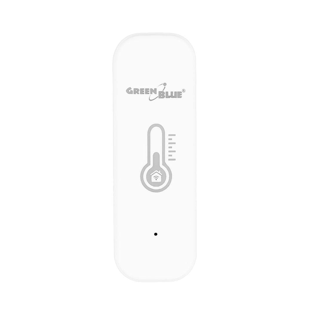 GreenBlue WiFi-sensor för temperatur och luftfuktighet, Android/iOS/Alexa/Google Home, 3,0 V DC, LR03x2, GB737, 2 stycken