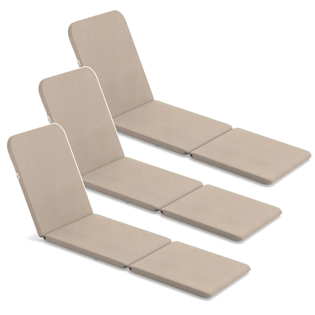 Kudde till solstol Jaipur, färg beige, tyg S-550 melange, storlek 190x60 cm, två fästsystem, vattentät, kan tvättas i sin helhet, melange S-21, 3 stycken
