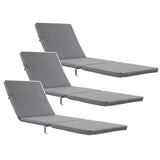 Kudde till solstol Daytona, grå, tyg S-550 Melange, storlek 192x64 cm, fästs med gummiband, vattentät, Melange S-23, 3 stycken