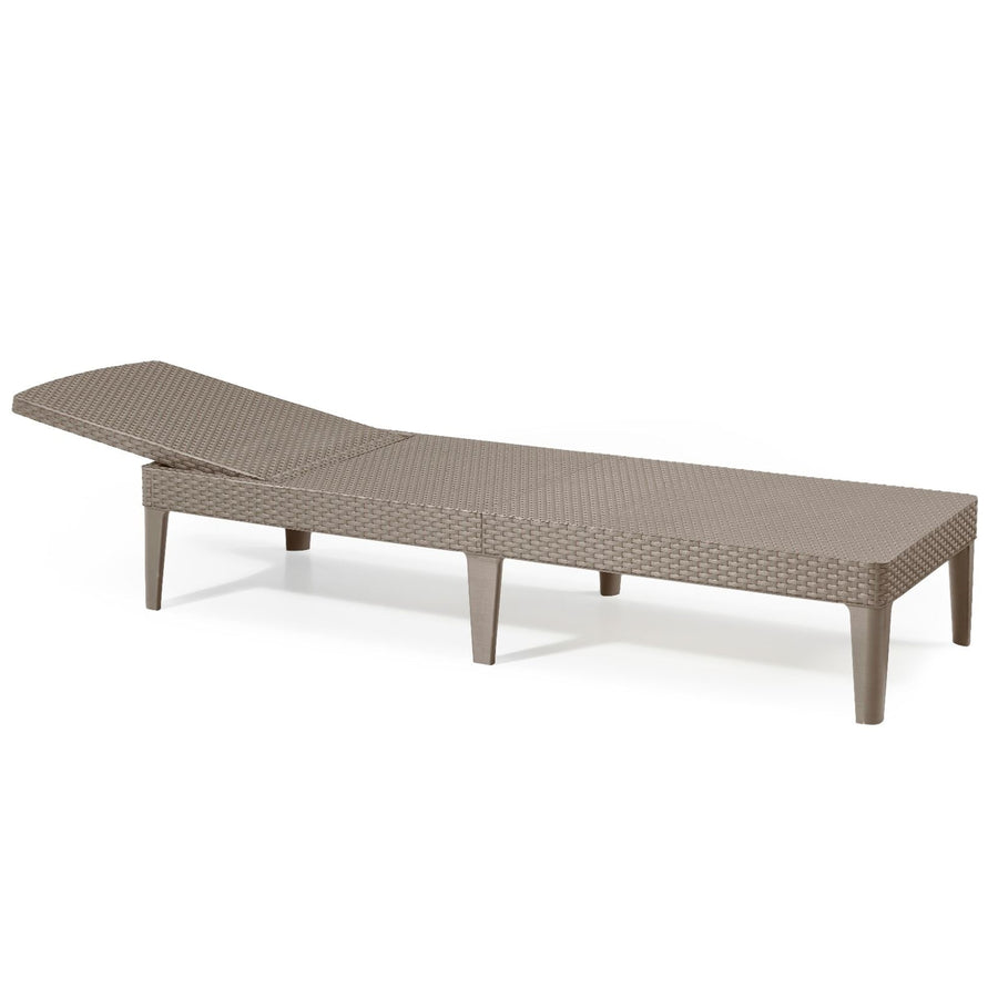 Justerbar trädgårdssolstol Jaipur Sun Lounger i färgen cappuccino + kudde till Jaipur-solstolen, färg mörkgrå, tyg S-500, storlek 190x60 cm