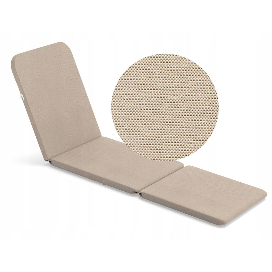 Justerbar trädgårdssolstol Jaipur Sun Lounger i färgen cappuccino + kudde till Jaipur-solstolen, färg beige, tyg S-550 Melange, storlek 190x60 cm