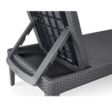Justerbar trädgårdssolstol Jaipur Sun Lounger i grafit + kudde till Jaipur-solstolen, mörkgrå, tyg S-500, storlek 190x60 cm