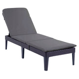 Justerbar trädgårdssolstol Jaipur Sun Lounger i grafit + kudde till Jaipur-solstolen, mörkgrå, tyg S-500, storlek 190x60 cm