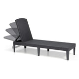 Justerbar trädgårdssolstol Jaipur Sun Lounger i grafit + kudde till Jaipur-solstolen, färg: beige, tyg S-550 Melange, storlek 190x60 cm