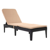 Justerbar trädgårdssolstol Jaipur Sun Lounger i grafit + kudde till Jaipur-solstolen, färg: beige, tyg S-550 Melange, storlek 190x60 cm