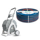 Vagn för trädgårdsslang 1/2" 45 m + Trädgårdsslang Vartco Light Blue 1/2" 30 m Agaplast