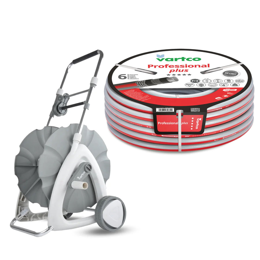 Vagn för trädgårdsslang 1/2" 45 m + Trädgårdsslang Vartco Professional Plus 1/2" 30 m Agaplast