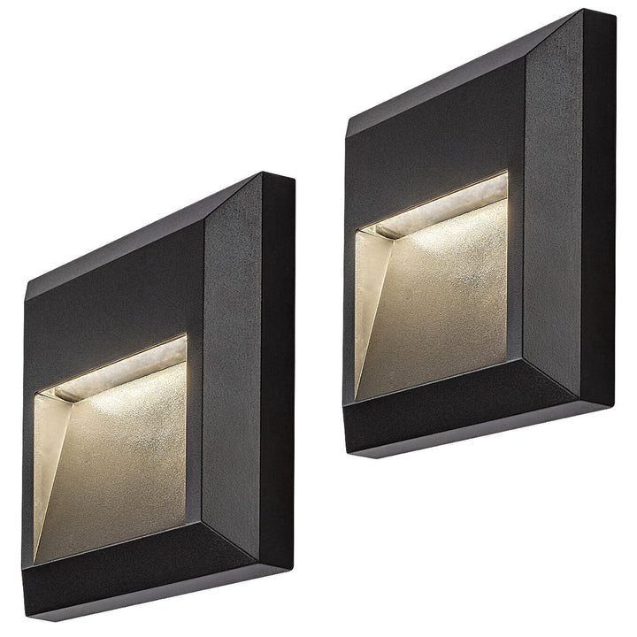 Rabalux-lampa, väggmonterad, utomhus, LED 4 W, antracit, Trento, 2 st.