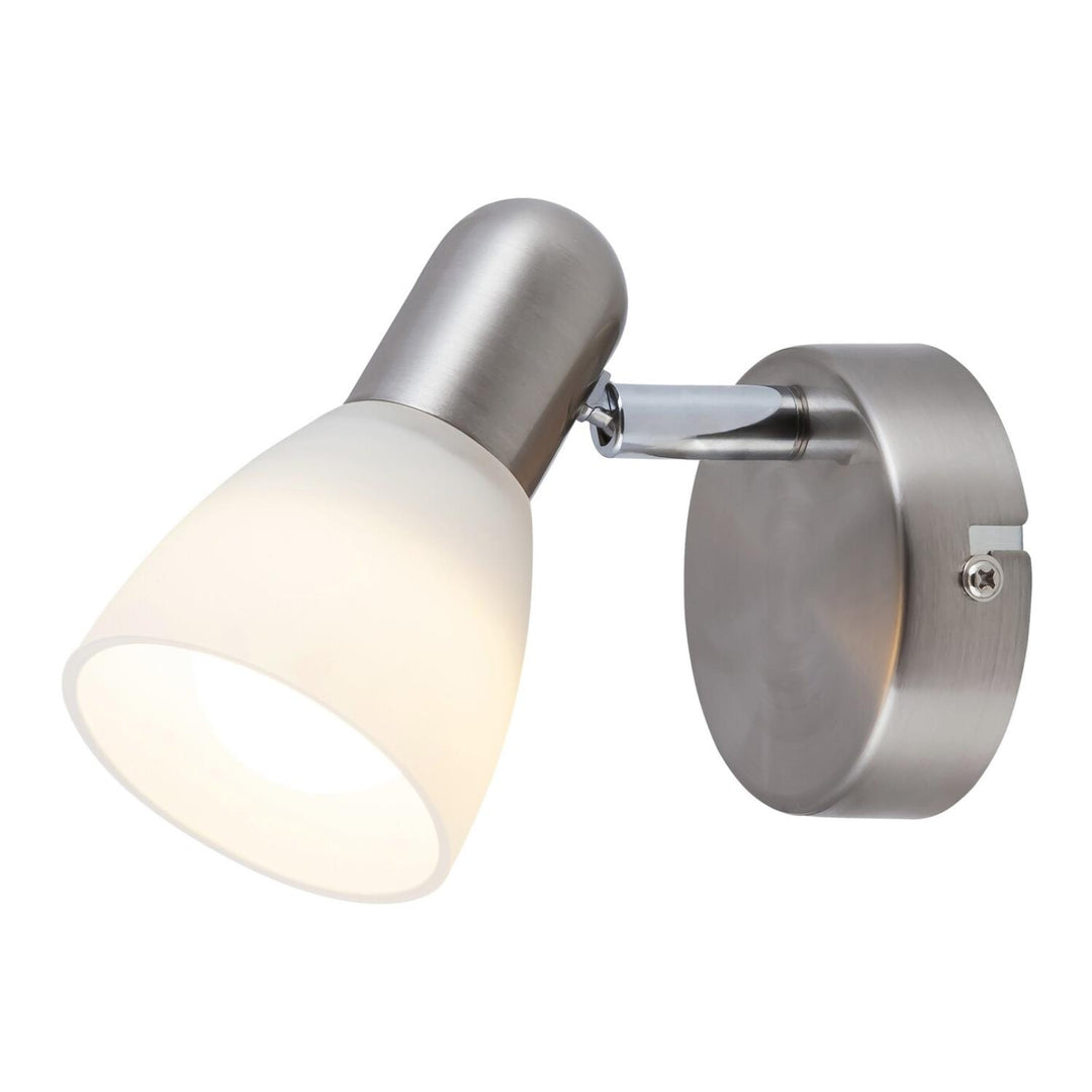 Soma spot-lampa E14, max 40 W, satin krom, opal 6301, 2 stycken