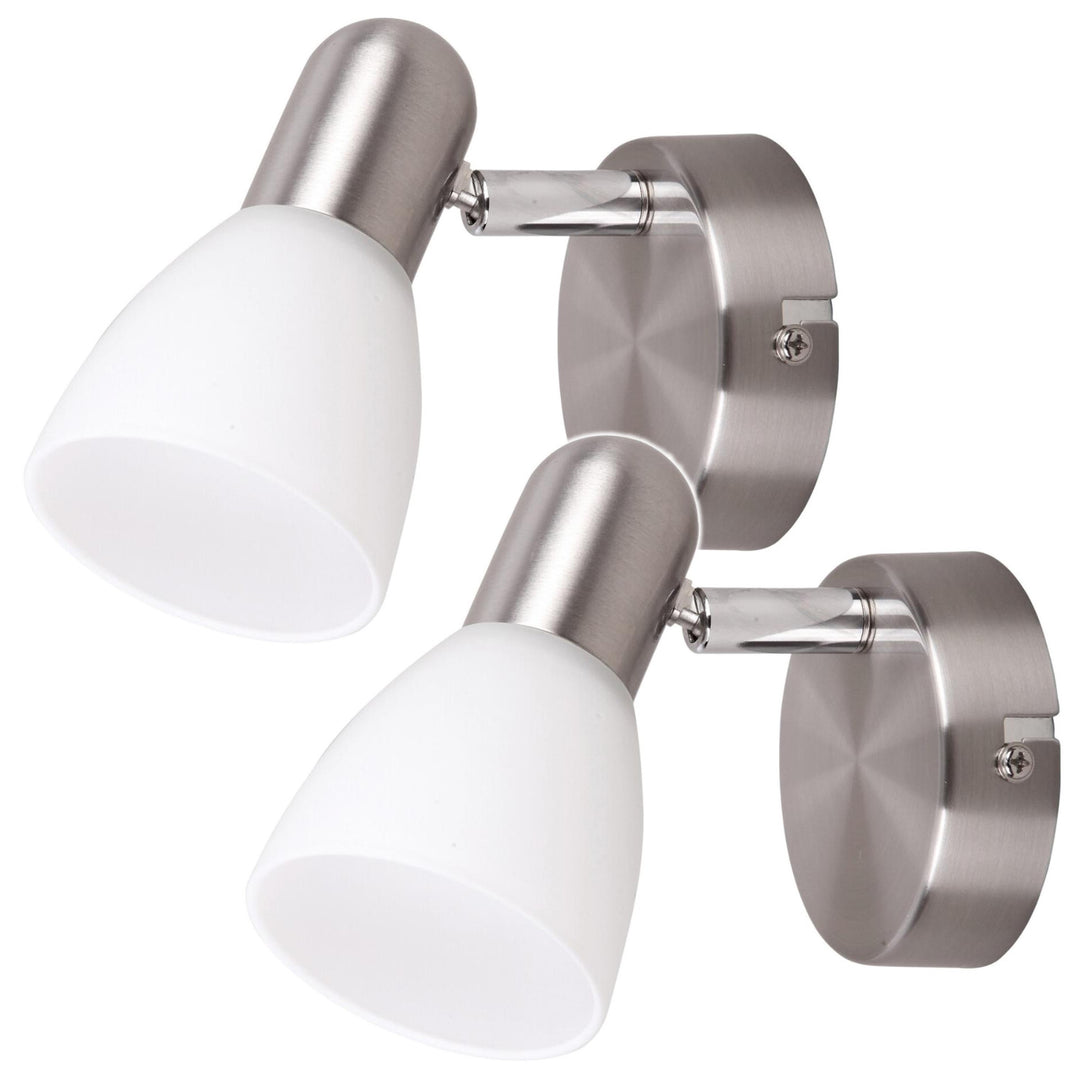 Soma spot-lampa E14, max 40 W, satin krom, opal 6301, 2 stycken