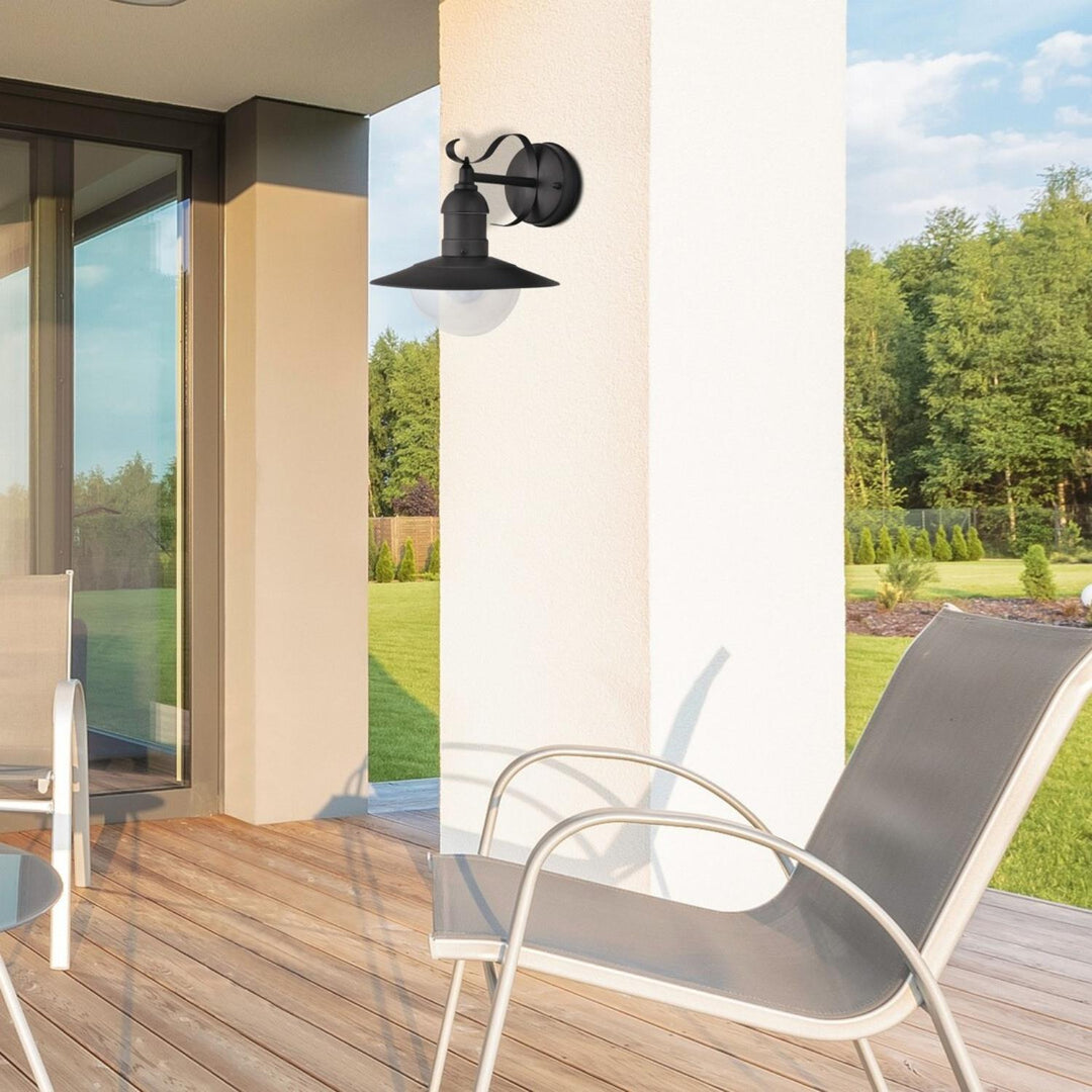 Rabalux Oslo trädgårdsvägglampa för fasad, svart, E27, max 60 W, IP43, 230 V, 2 st.